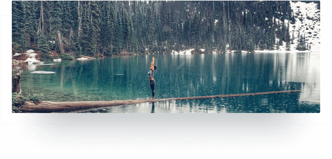 Meditation in the woods on the lake